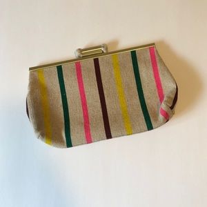 {sale} ⭐️J Crew Canvas Striped Clutch